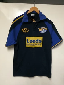 Leeds Rhinos Rugby Poloshirt Oberteil Small 38/40 Inch Brustumfang Blau Kurzarm - Bild 1 von 4