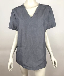 Figs Casma Three-Pocket Scrab Top Women L EUC V-neck Short Sleeve Stretch FW1100 - Picture 1 of 13