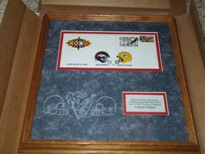 Super Bowl XXXII Packers Broncos Postal Service Limited Edition Framed Envelope - Picture 1 of 6