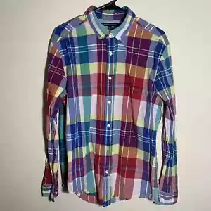 Madras manica lunga Tommy Hilfiger da uomo taglia L su misura - Foto 1 di 4