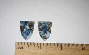 2pc POLISHED 23mm x 16mm SCORZALITE CRYSTAL STONE CABOCHON PAIR USA 5.6grams *3 - Picture 1 of 12