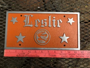 Leslie Pisces Custom Cast aluminum Plaque 60s 70s Vintage Sign - Picture 1 of 6