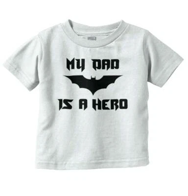 My Dad is A Hero Comic Book Bat Superhero Toddler Boy Girl Youth T Shirt Tee - Image 1 of 4