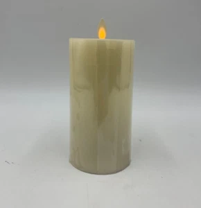 Pottery Barn Premium Flickering Flameless Wax Pillar Candle Ivory 6" #9084K - Picture 1 of 5