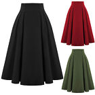 Women Vintage A Line MiDi PleateD Elastic Waist Skirt Gothic Victorian Skirt**