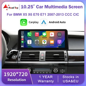 Wireless CarPlay Auto Multimedia Linux TouchScreen For BMW X5 X6 E70 E71 2007-13 - Picture 1 of 10