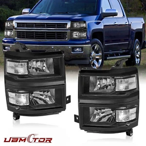 Faros delanteros de carcasa negros para Chevy Silverado 1500 2014-2015 - Imagen 1 de 8