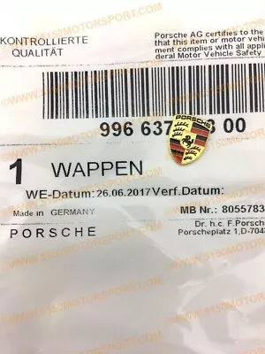 Genuine Porsche 911 996 986 Boxster Key Fob Colored Crest Emblem 99663744300 - Image 1 of 3