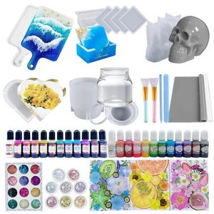 Resin Mold Kit for Starter-Resin Casting Molds with Cup Mats,Skull,Candy Jar,... - Picture 1 of 5