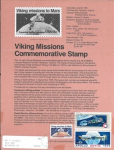 #1759 Viking Missions Stamp Poster- Unofficial Souvenir Page FD HC on 3 stamps - Picture 1 of 1