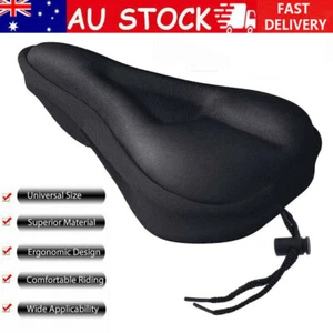 Bike Gel Saddle Seat Cover Bicycle Seat Wide Soft Comfort Gel Pad Cushion Cover - Picture 1 of 12