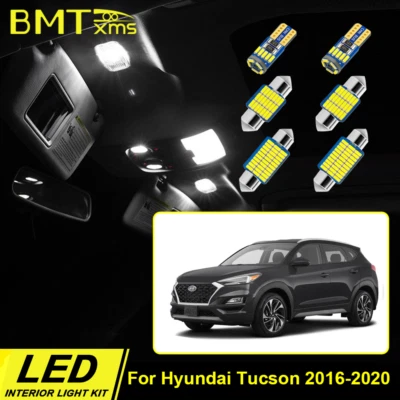12x Para Hyundai Tucson 2016-2020 LED Interior Bombillas Maletero Matrícula Foto 1 de 4