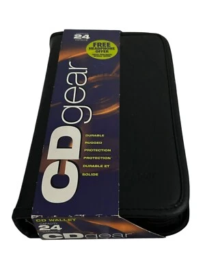 Vtg Y2K NEW CDGear 24 Capacity Rugged Durable CD DVD Wallet Blk Case Logic Style - Image 1 of 4
