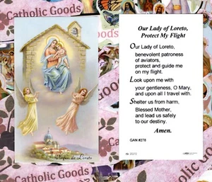 Our Lady of Loreto, Protect My Flight - GAN - Paperstock Holy Card - Picture 1 of 3