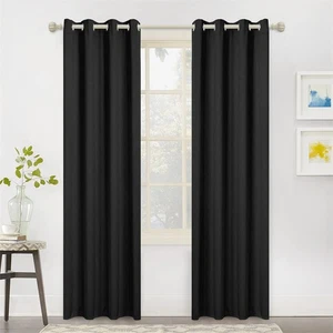 MYSKY HOME Black Out Curtains 80 Inch Long Thermal Insulated Room Darkening D... - Picture 1 of 7