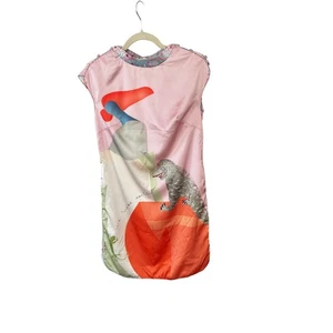 Tsumori Chisato Kleid 100% Seide illustriert Größe L einzigartig und selten - Bild 1 von 6
