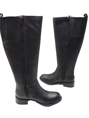 Clarks Swansea Glen Fleece Waterproof Riding Boots Black Leather 26121128 Sz 10 - Image 1 of 4