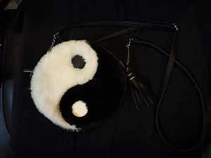 yin yang purse,fuzzy,fur,cool,fun,balance,unique,sexy,cute,purse,wallet - Picture 1 of 8