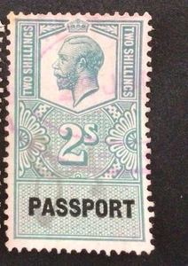 GB KGV PASSPORT 2/- 1pc π - Picture 1 of 1