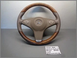 Mercedes R230 W219 HOLZ LEDER Lenkrad 2304602418 8N68 Beige Original L17 - Picture 1 of 4