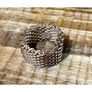 Vintage Tiffany & Co Größe 5 Somerset Mesh Korbgeflecht Ring Sterlingsilber 925 - Bild 1 von 15