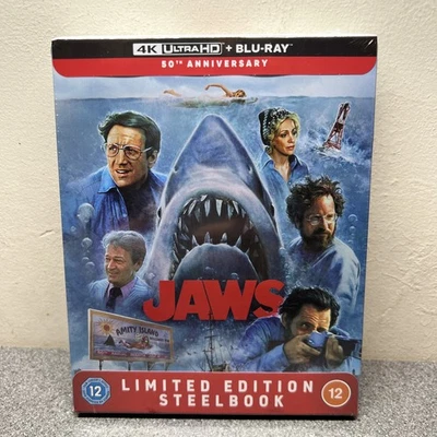 Jaws 4K UHD Blu-ray 50th Anniversary Limited Edition SteelBook. New  & Sealed.  - Image 1 of 4