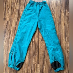Columbia Blue Green Insulated Ski Snow Pants Full Zip Waterproof – Size L - Picture 1 of 7