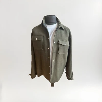 Erdem x H&M Men’s Wool Over Shirt/Jacket - Olive Green Size M - Image 1 of 4
