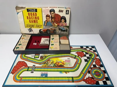 Vtg 1963~Transogram~FOUR LANE ROAD RACING GAME~Sebring Track~3863 (Incomplete) - Image 1 of 4