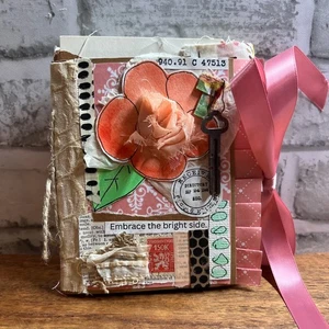 Mini Handmade Junk Journal with Ephemera Pack, Small Art Journal  Scrapbook - Picture 1 of 10