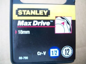 NEW STANLEY 1/2 in Drive 18 mm MAX DRIVE 12 POINT SOCKET - Bild 1 von 4