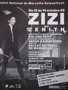 PUBLICITÉ NOSTALGIE ZIZI AU ZÉNITH RÉALISÉ PAR ROLAND PETIT MUSIQUE GAINSBOURG - Picture 1 of 1