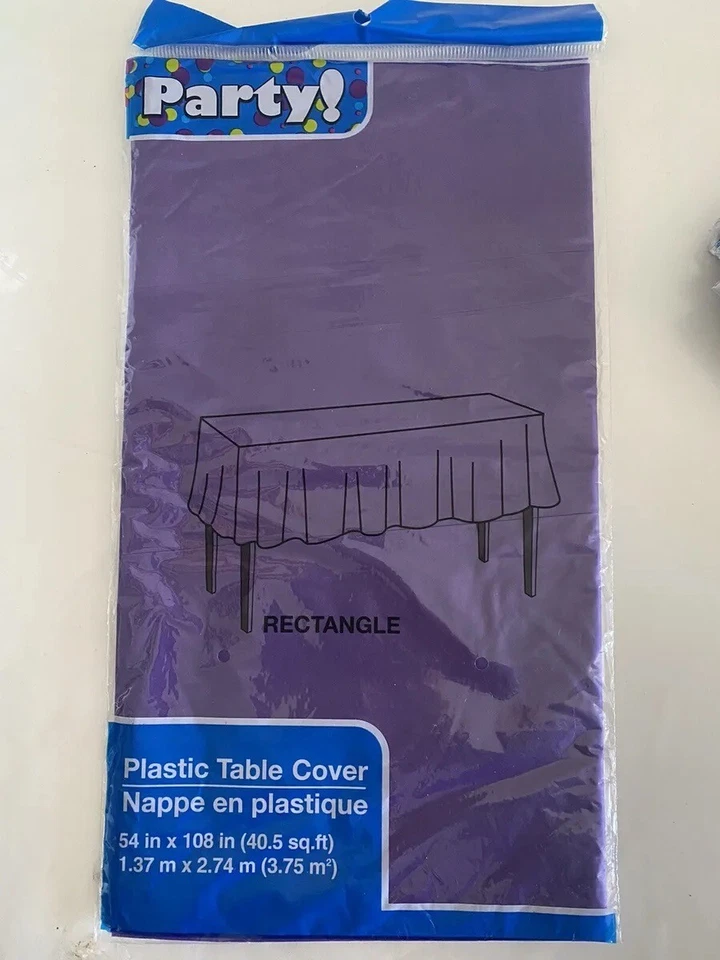 ¡Fiesta! Cubierta de mesa de plástico ligero colorido púrpura divertido 54" x 108" NUEVO Foto 1 de 1