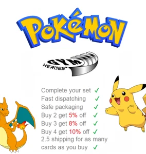 🔥 POKEMON TCG GYM HEROES SET 2000 CHOOSE YOUR CARD ENGLISH NM MINT LP MP HP - Picture 1 of 93