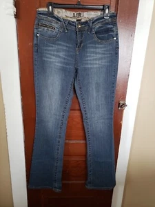 NWT L.L. COOL J Juniors Women's 7 Blue Ramie Cotton Spandex Bootcut Jeans - Picture 1 of 6