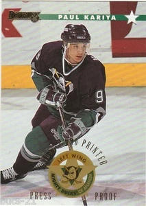 1996 Donruss Press Proofs Paul Kariya Anaheim Ducks #142 Hockey Card - Picture 1 of 2