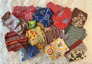 Vintage Lot Of Fabric Scraps For Quilting Crafts Cotton & Blends 2LBS+ - Picture 1 of 24