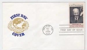 TurtlesTradingPost- Dwight D. Eisenhower 1969 #1383 FDC Generic Cachet - Picture 1 of 1