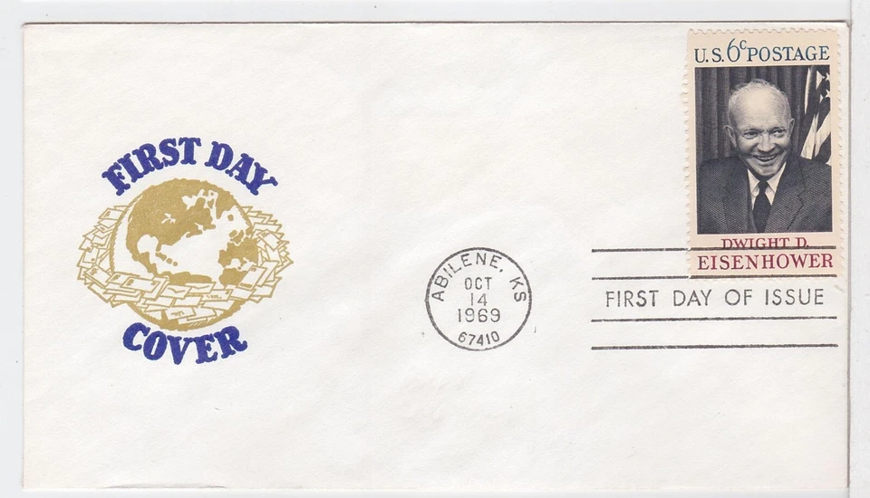 TurtlesTradingPost- Dwight D. Eisenhower 1969 #1383 FDC Generic Cachet - Image 1 of 1
