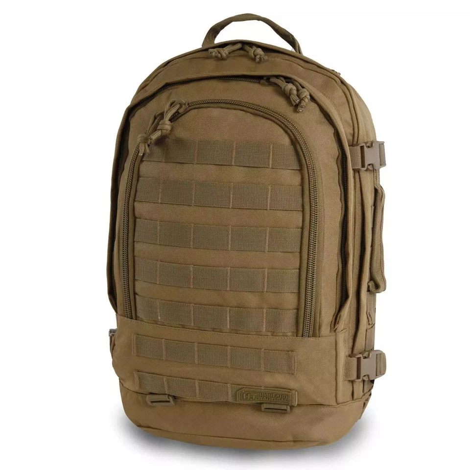 Highland Tactical Rumble Heavy Duty Tactical Backpack Day Hiking Backpack HLBP23DS Tan Desert