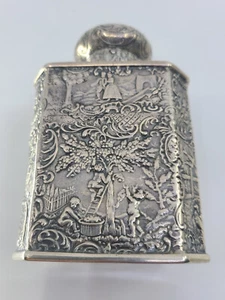 Antique European Silver Hanau Tea Caddy w/Cherubs and Figures - Picture 1 of 8