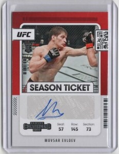 Movsar Evloev 2022 Panini Chronicles UFC Contenders Rookie Season Ticket Auto RC