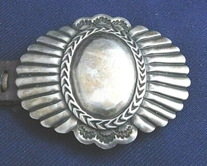 K B TAOS STERLING BUCKLE & 14 COIN Silver CONCHOS Vintage 15 Pcs CONCHO BELT - Picture 1 of 10