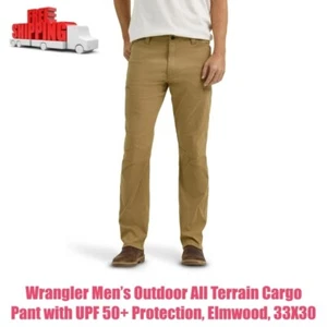 Wrangler Men’s Outdoor All Terrain Cargo Pant with UPF 50+ Protection, Elmwood, - Picture 1 of 13