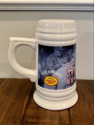 Taza de cerveza de cerámica de béisbol Texas Rangers Stein Sweet Baby Rays 7” promocional MLB Foto 1 de 4