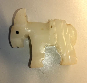 Vintage Hand Carved Pack Mule Donkey Stone Figurine 2 1/2” unique burro 1980s - Picture 1 of 5