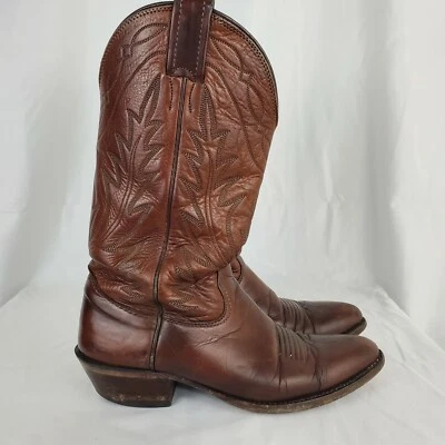 NOCONA Brown Leather Western Cowboy Boot Womens Size 6.5 B Made in USA Cats Paw - Image 1 of 4