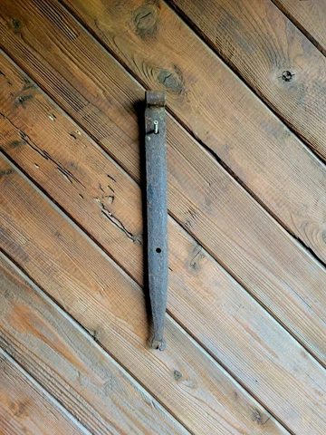 19c Antique Hand Wrought Forged Iron Barn Door Strap Hinges 16 3/4" Cover