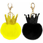 2 Pcs Fur Crown Ball Keychain Cute Keychains
