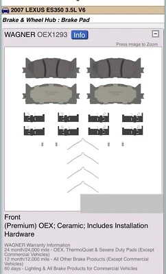freios de carro Lexus es350 2007 - Imagem 1 de 2